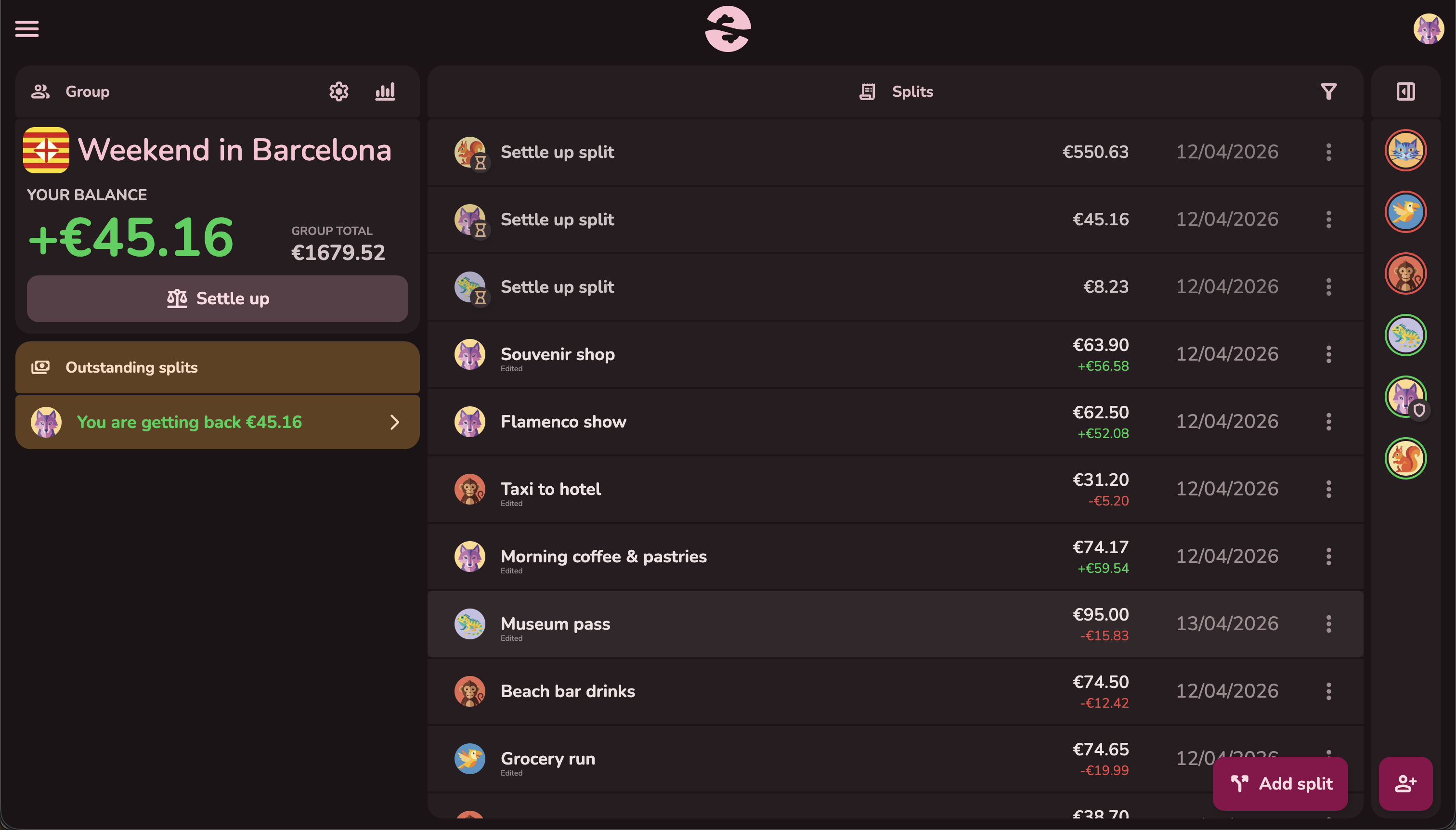 Split.rest on different screen sizes